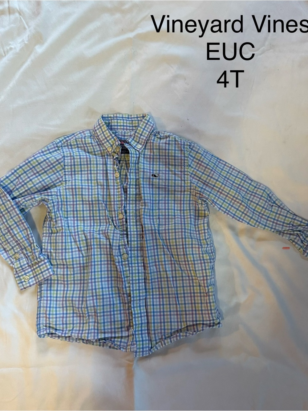 Vineyard Vines Boys Plaid Button-Down Shirt in Blue, Green & Yellow